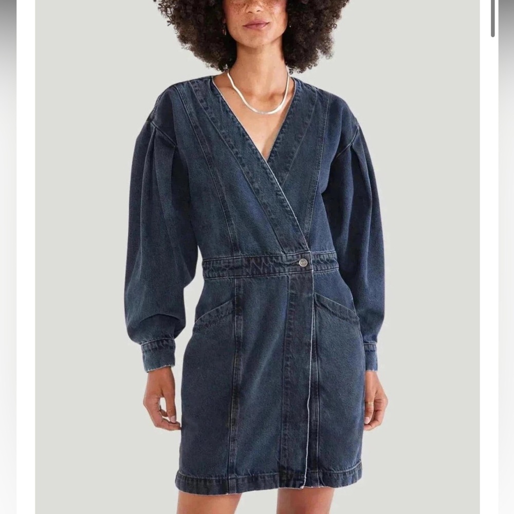 Etica Mira denim wrap dress